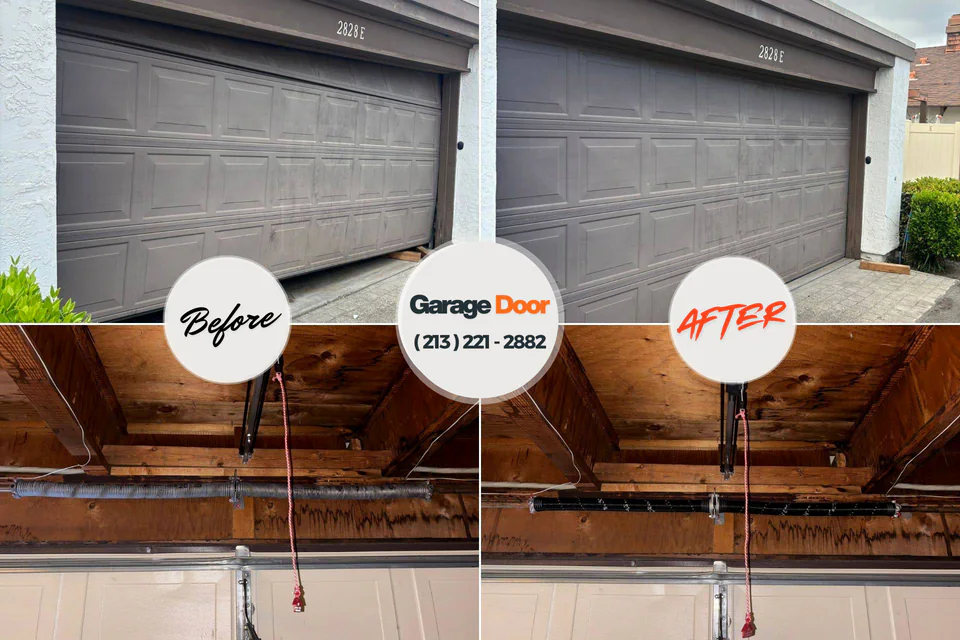 Before and after: garage door repair Camp Barrett, VA